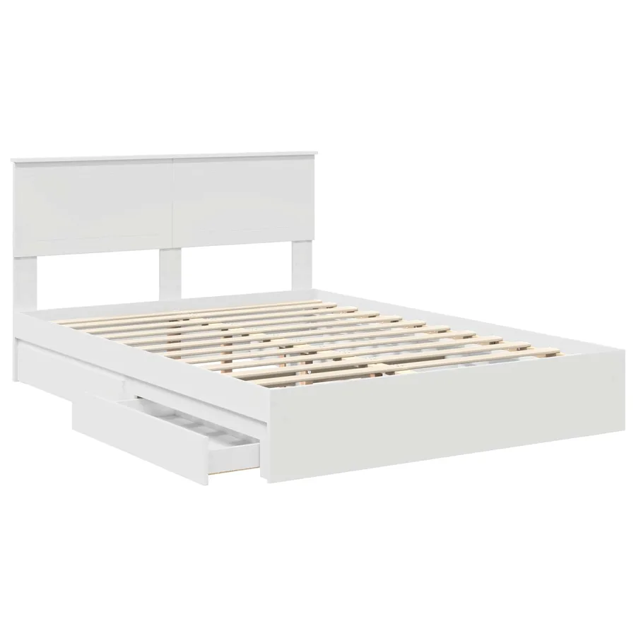 Lit de Rangement Blanc 140 x 190 cm Bois d'ingénierie - 5