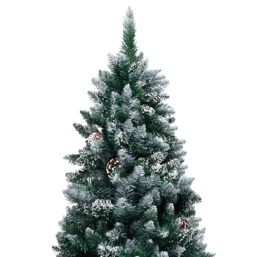 Sapin de Noël avec pommes de pin et neige blanche 180 cm - 2