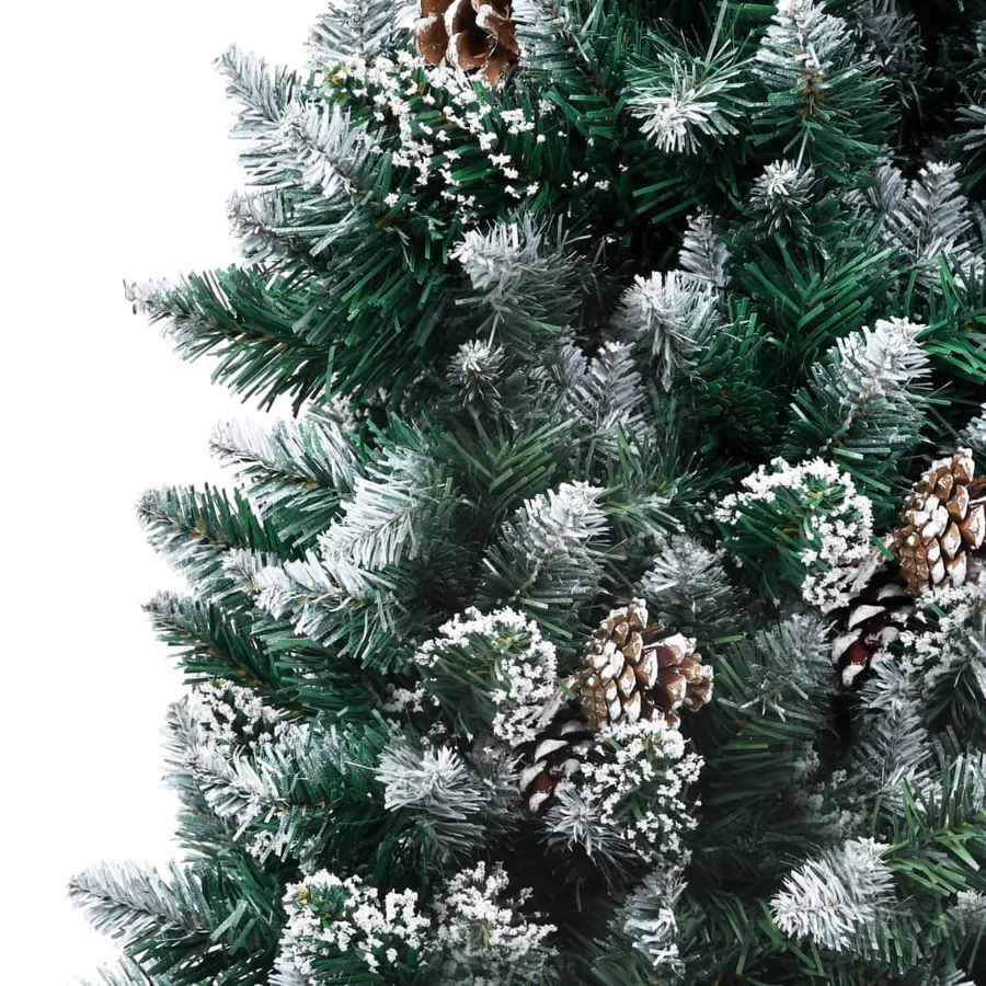 Sapin de Noël avec pommes de pin et neige blanche 180 cm - 4