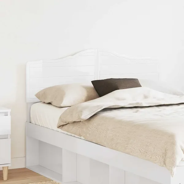 Tête de lit Blanc Brillant Bois d'ingénierie