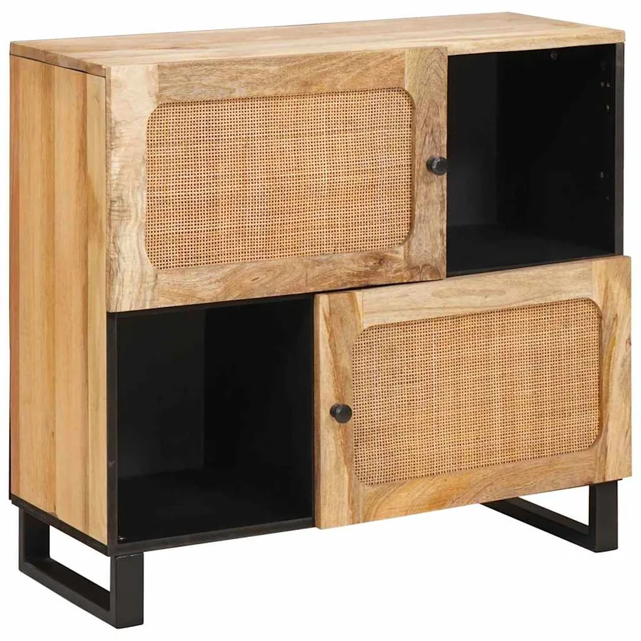 Buffet avec porte Marron 80 x 33 x 75 cm Bois de mangue massif