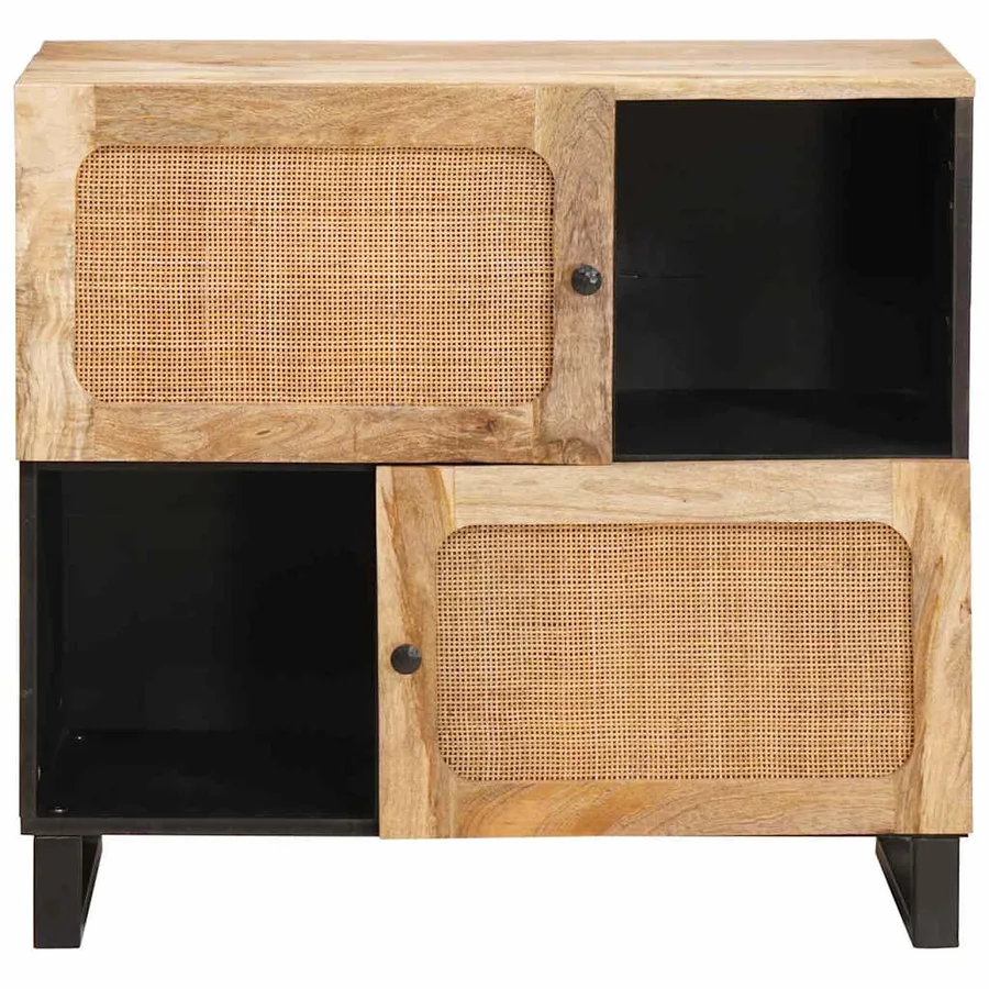 Buffet avec porte Marron 80 x 33 x 75 cm Bois de mangue massif - 3