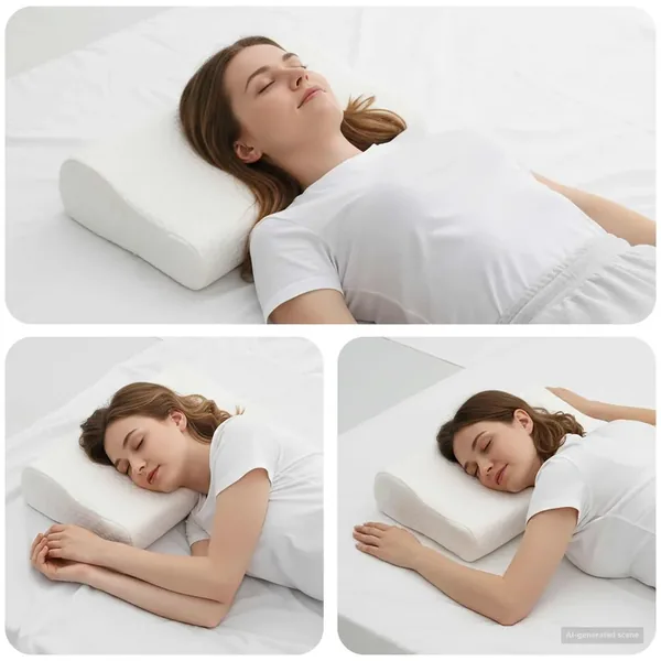 Coussin de sommeil Uni Blanc 50 x 30 x 10,5 cm
