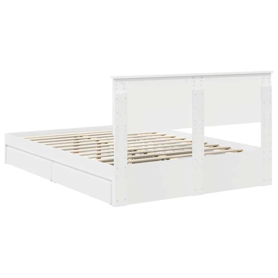 Lit de Rangement Blanc 140 x 200 cm Bois d'ingénierie - 8