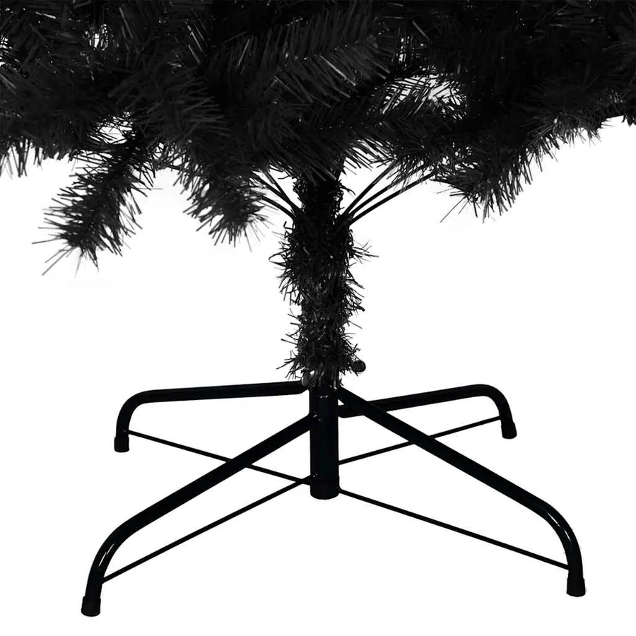 Sapin de Noël artificiel avec support noir 210 cm PVC - 6
