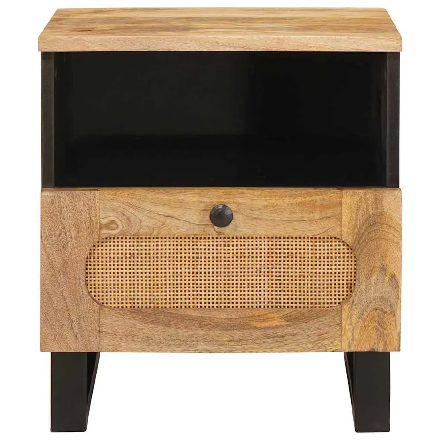 Cabinet de chevet Naturel 40 x 33 x 46 cm Bois de mangue massif - 3
