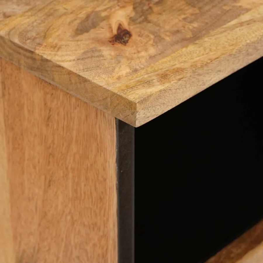 Cabinet de chevet Naturel 40 x 33 x 46 cm Bois de mangue massif - 6