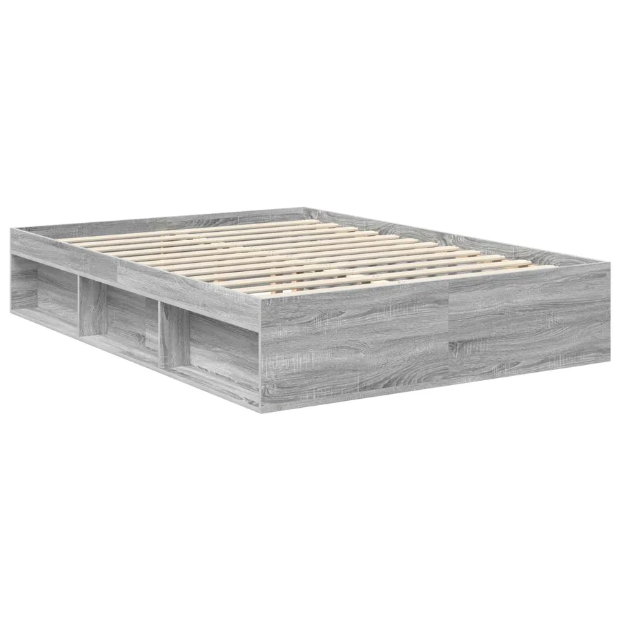 Cadre de lit Gris Sonoma 135 x 190 cm Pin massif - 5