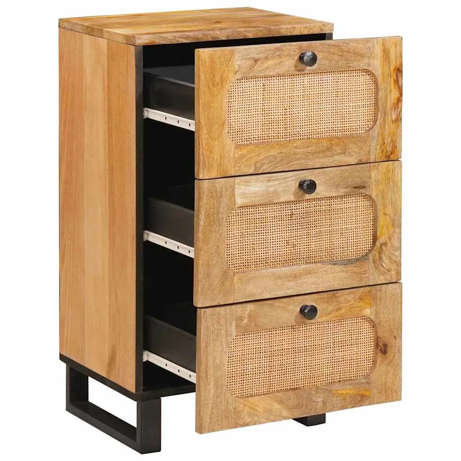 Buffet avec tiroir Marron 40 x 33 x 75 cm Bois de mangue massif - 2