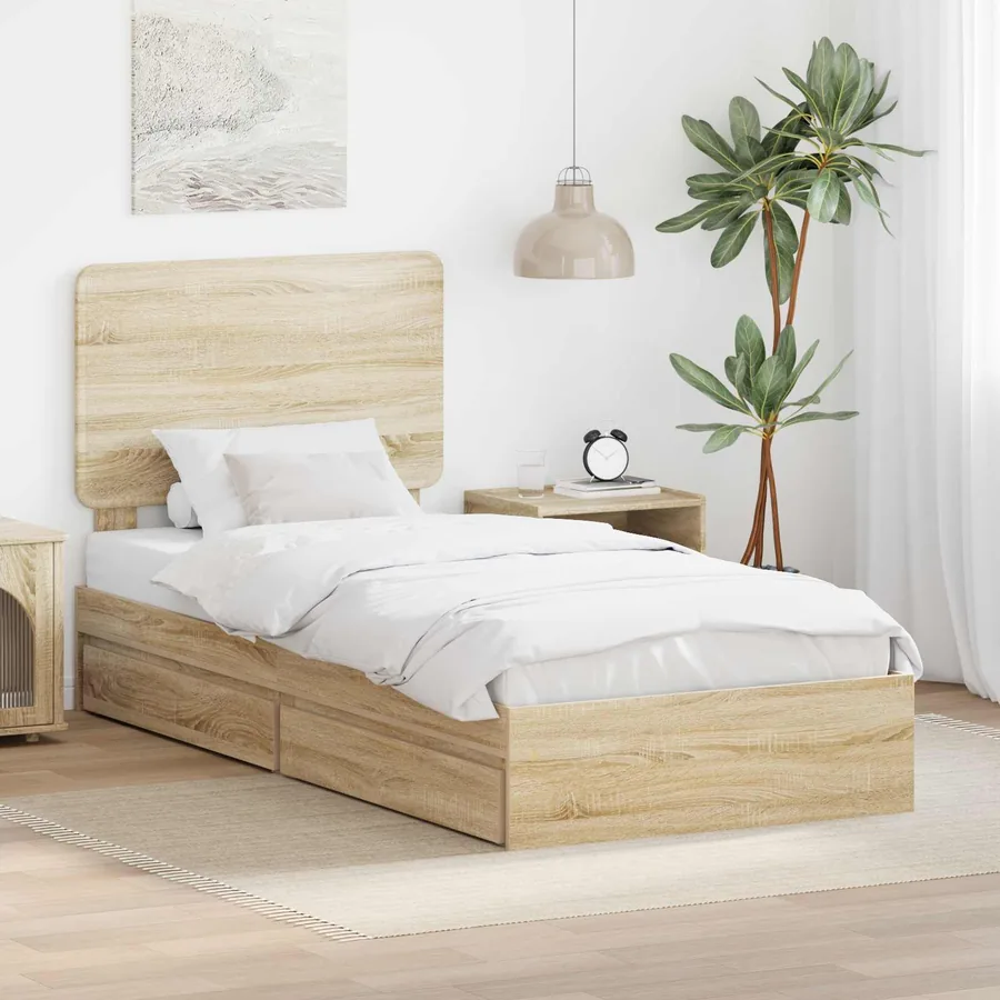 Lit de Rangement Chêne Sonoma 75 x 190 cm Bois d'ingénierie