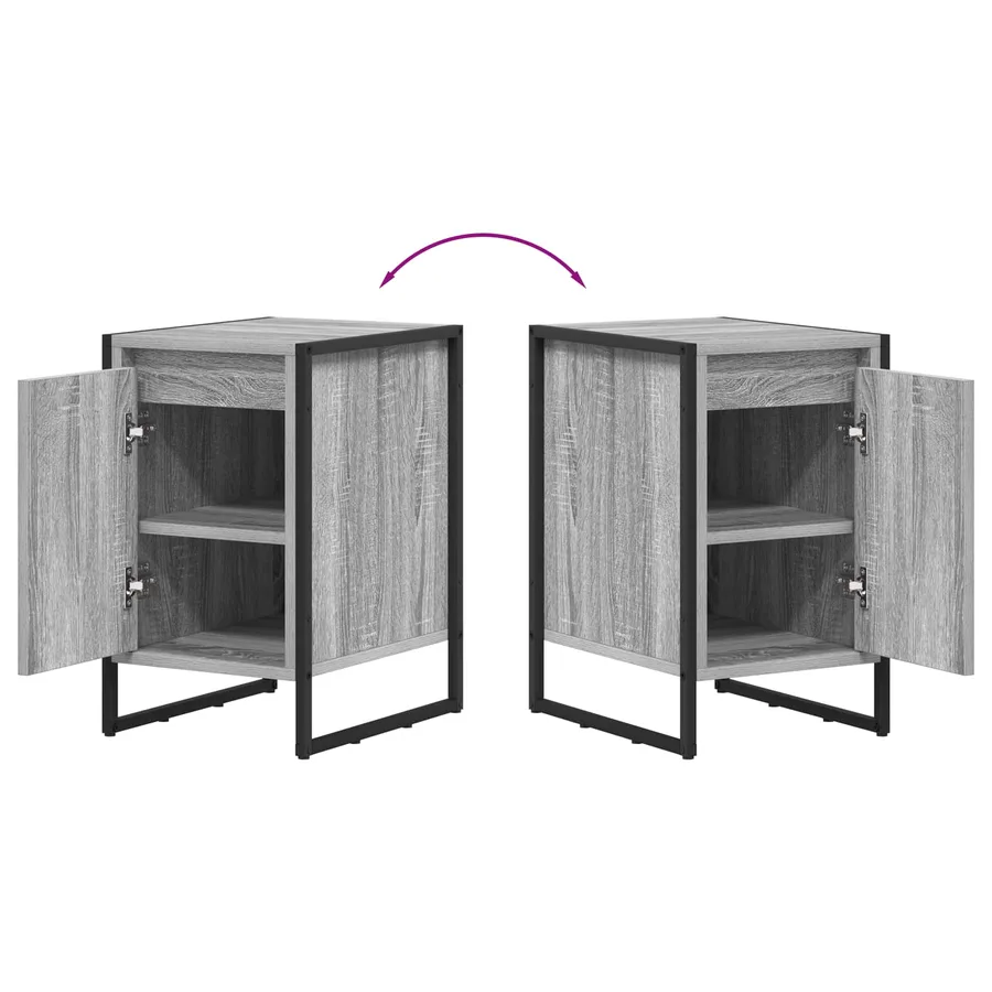 Table de chevet 2 pcs Gris Sonoma 39,5 x 30 x 50 cm - 12