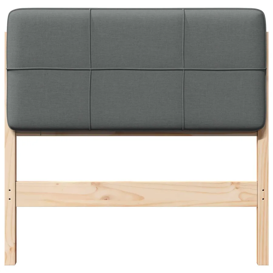 Tête de lit capitonnée Marron et gris clair 100 cm Pin massif - 4