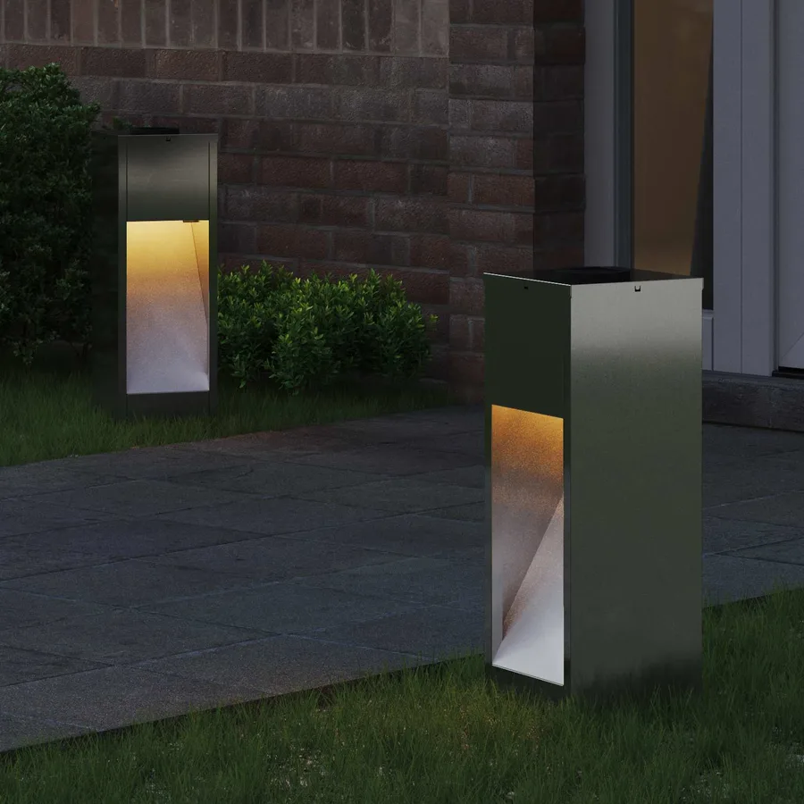 Lumière de Chemin LED Solaire 2 pcs Blanc chaud 18 x 18 x 50 cm - 3