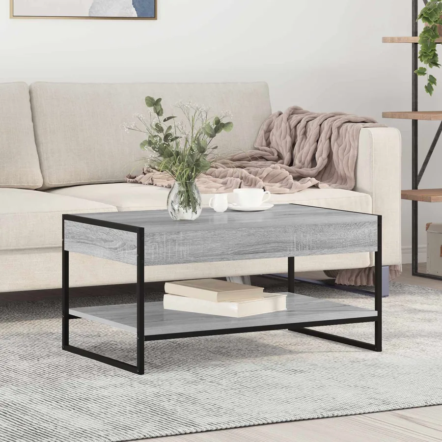 Table basse Gris Sonoma 80 x 50 x 40 cm Bois d'ingénierie