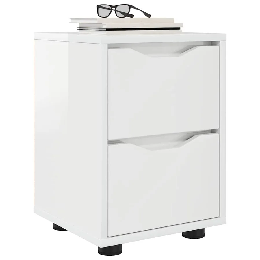 Tables de chevet 2 pcs Blanc brillant 30,5 x 30 x 43 cm - 3