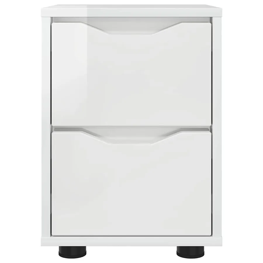 Tables de chevet 2 pcs Blanc brillant 30,5 x 30 x 43 cm - 6