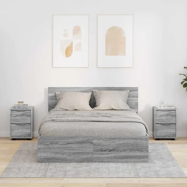 Tables de chevet 2 pcs Gris Sonoma 30,5 x 30 x 43 cm