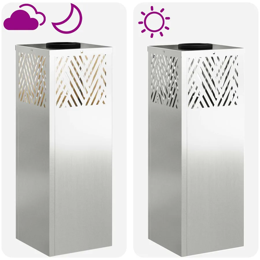 Lumière de chemin LED solaire 2 pcs Blanc chaud 18 x 18 x 50 cm - 13