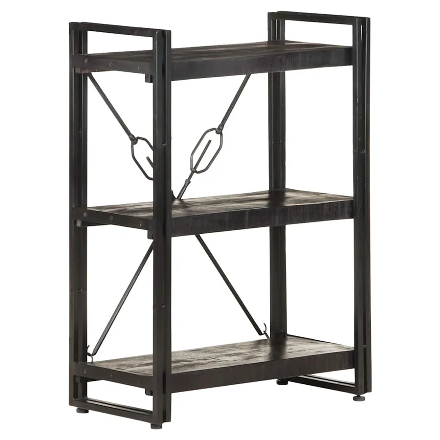 Bibliothèque à 3 niveaux 60x30x80 cm Bois de manguier massif - 6