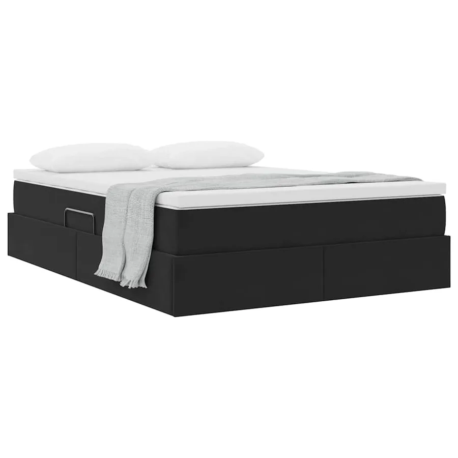 Lit avec rangement et matelas Noir 140 x 200 cm Velours - 3