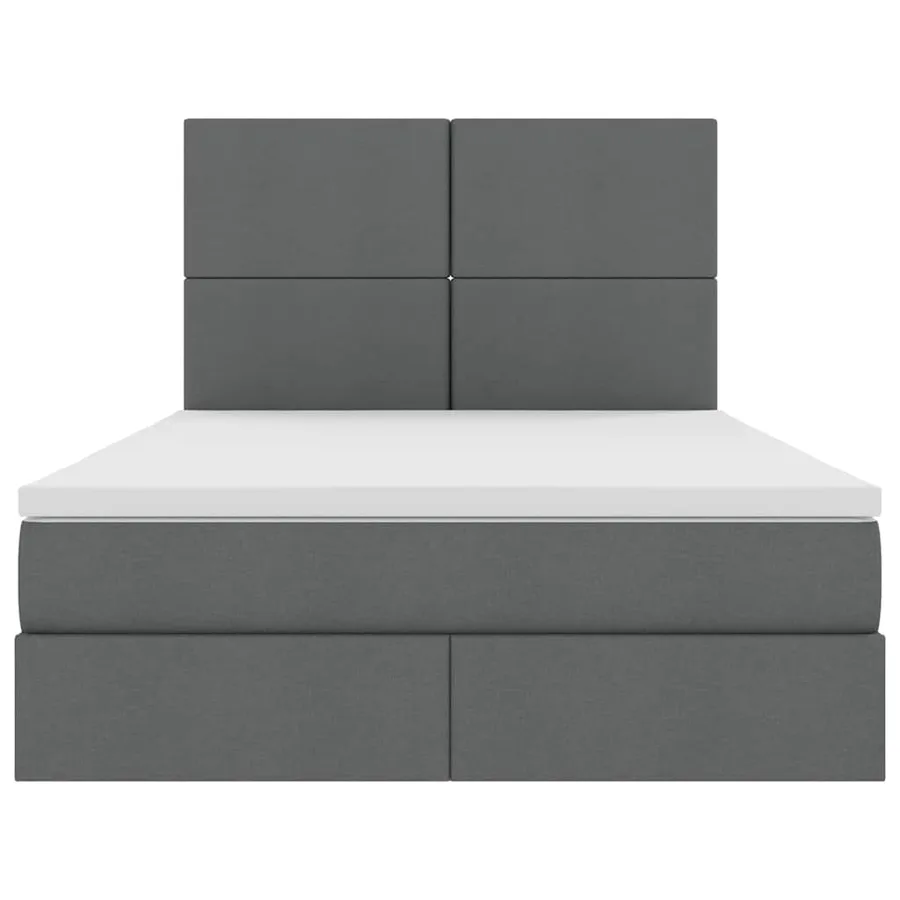 Lit avec rangement et matelas Gris foncé 140 x 200 cm tissu - 7
