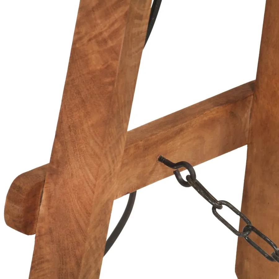 Lampadaire Laiton E27 Bois de manguier massif - 8