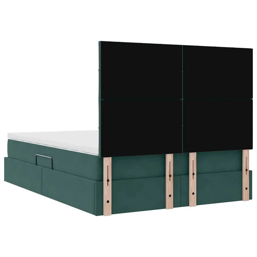 Lit de rangement LED avec matelas Vert foncé 140 x 200 cm - 12