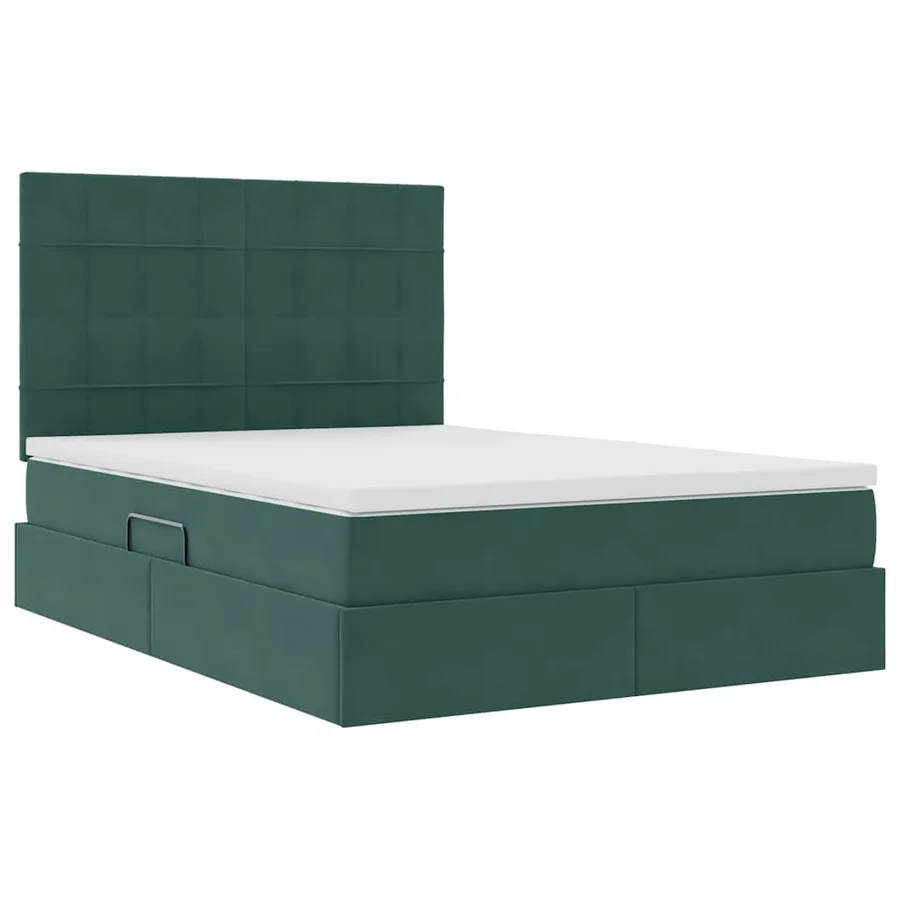 Lit de rangement LED avec matelas Vert foncé 140 x 200 cm - 6