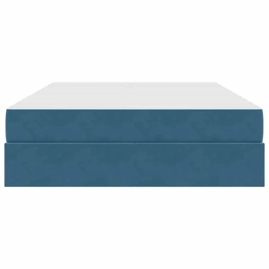 Lit avec rangement et matelas Bleu foncé 140 x 200 cm Velours - 7