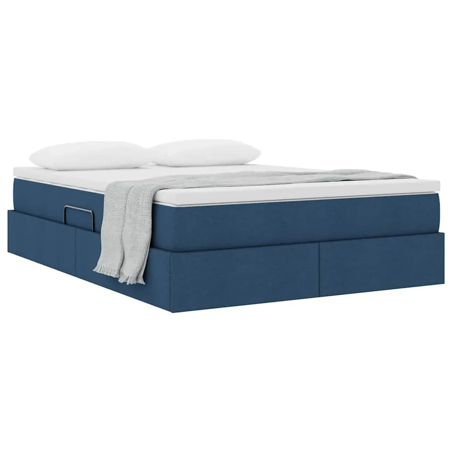 Lit avec rangement et matelas Bleu 140 x 200 cm Polyester - 3
