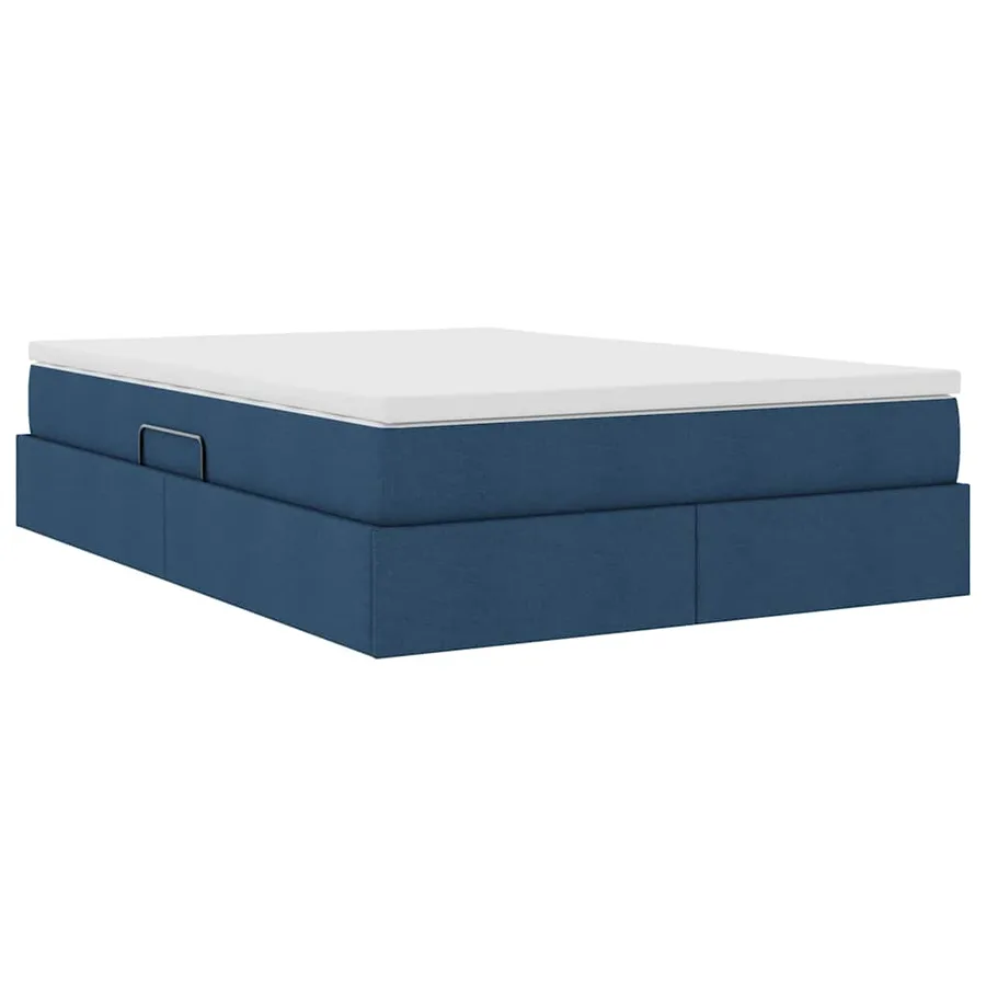 Lit avec rangement et matelas Bleu 140 x 200 cm Polyester - 5