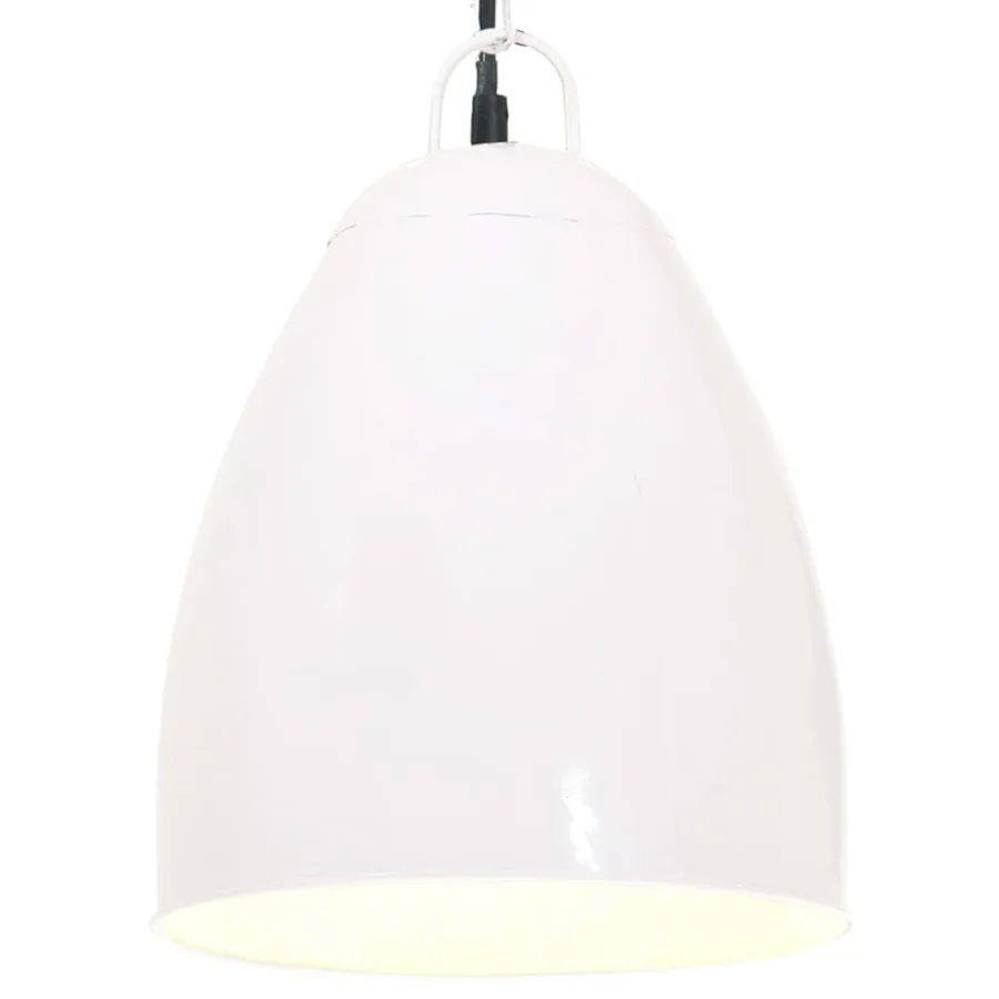 Lampe suspendue industrielle 25 W Blanc Rond 32 cm E27