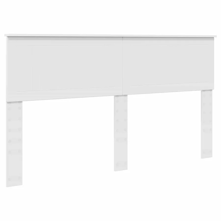 Cadre de lit avec tête de lit Blanc 160 x 200 cm Pin massif - 6
