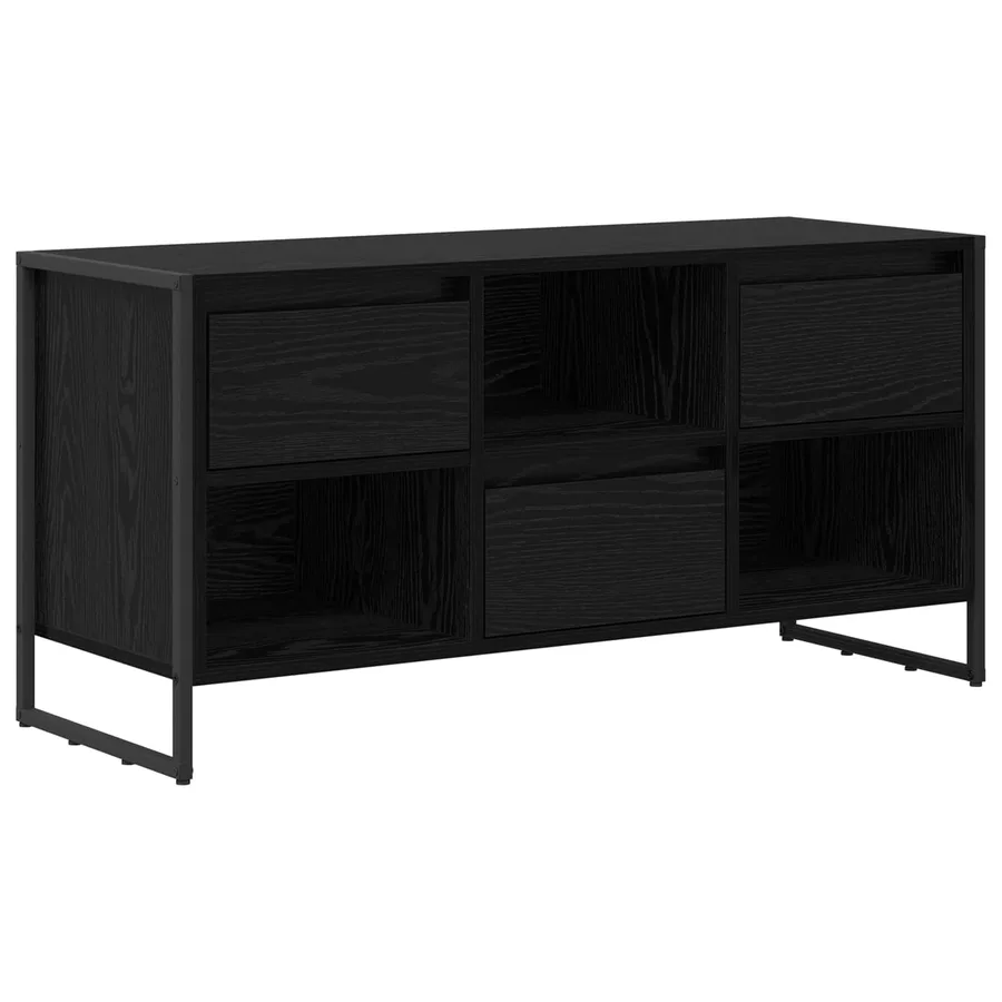Meuble TV Chêne noir 100 x 36 x 49,5 cm Bois d'ingénierie - 2