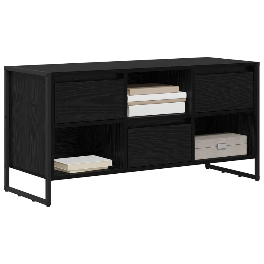 Meuble TV Chêne noir 100 x 36 x 49,5 cm Bois d'ingénierie - 3