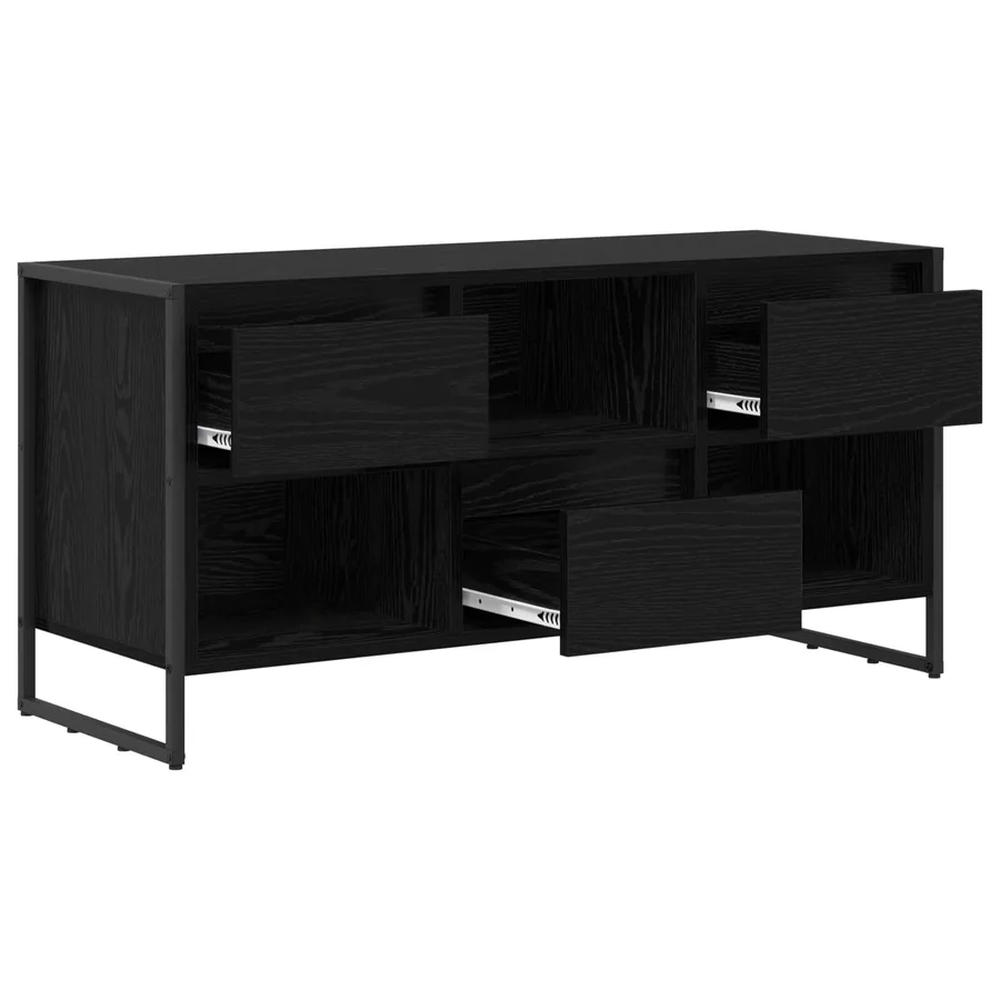 Meuble TV Chêne noir 100 x 36 x 49,5 cm Bois d'ingénierie - 5