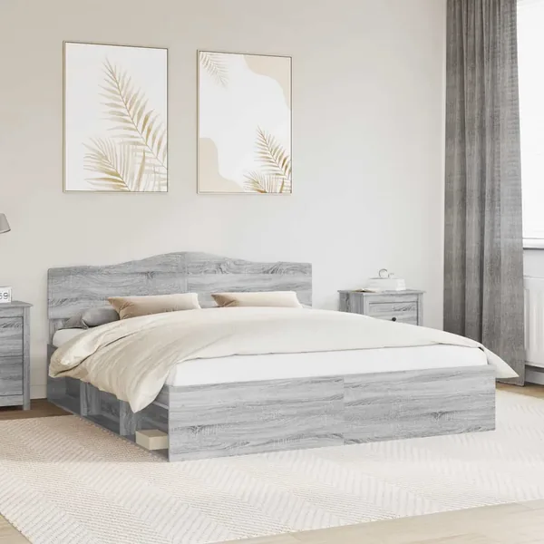 Cadre de lit Gris Sonoma 180 x 200 cm Bois de pin massif