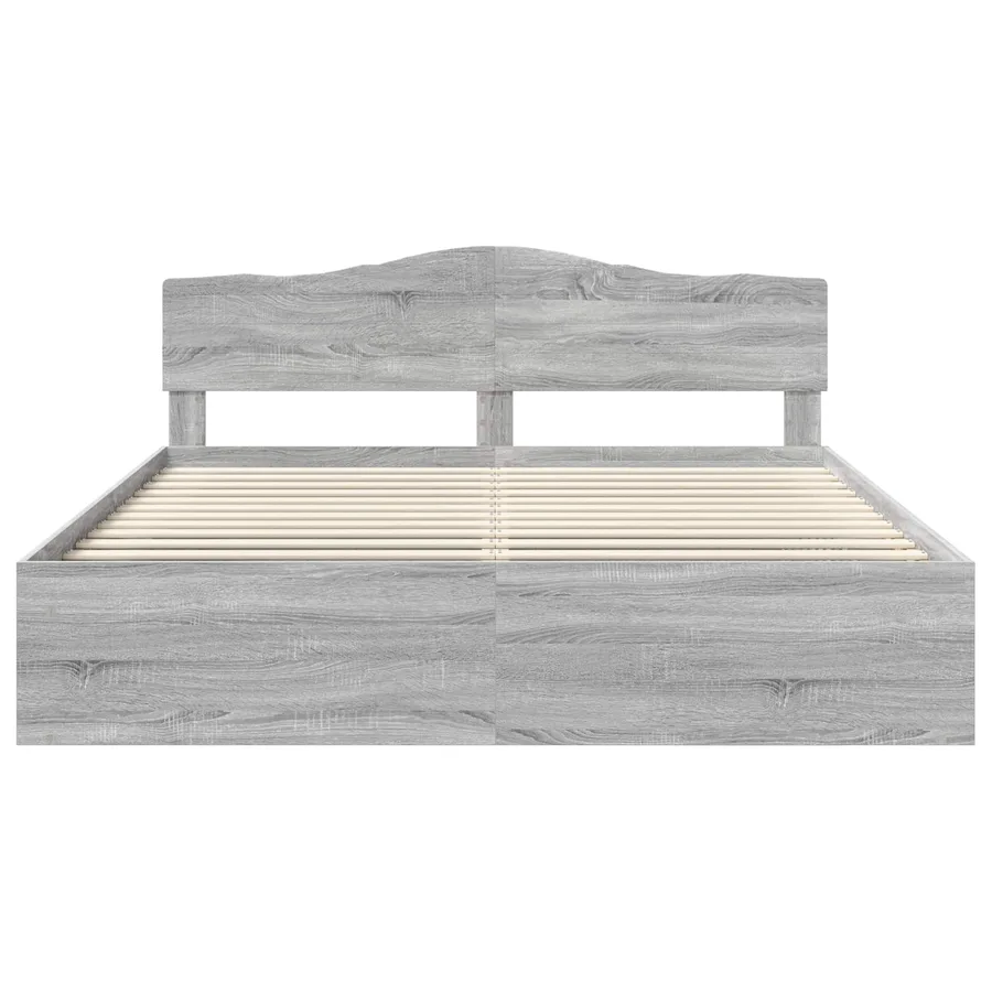 Cadre de lit Gris Sonoma 180 x 200 cm Bois de pin massif - 7