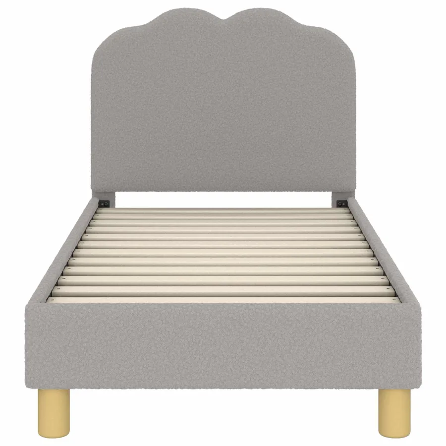 Cadre de lit pour tout-petit avec tête de lit Gris clair Bouclé - 4