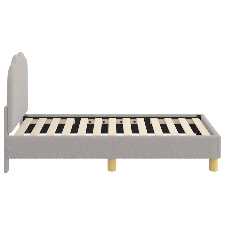 Cadre de lit pour tout-petit avec tête de lit Gris clair Bouclé - 5