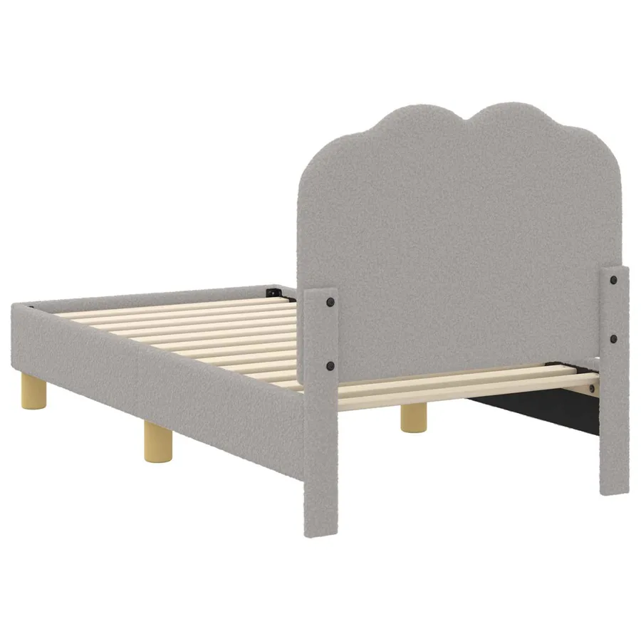 Cadre de lit pour tout-petit avec tête de lit Gris clair Bouclé - 6
