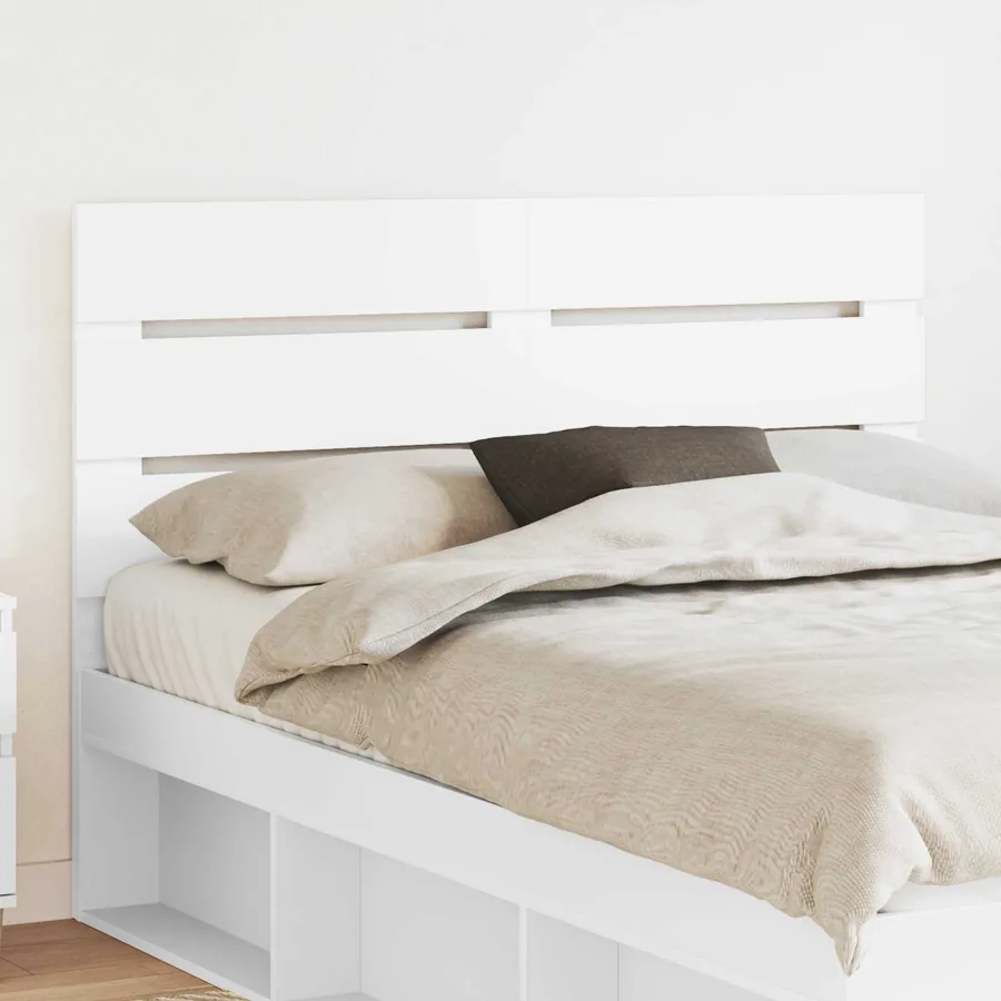 Tête de lit Blanc Bois d'ingénierie