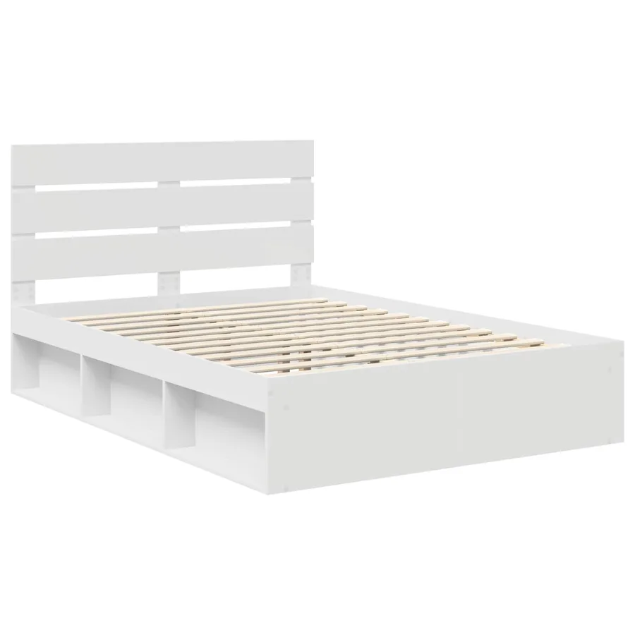 Cadre de lit Blanc 140 x 200 cm Bois de pin massif - 4