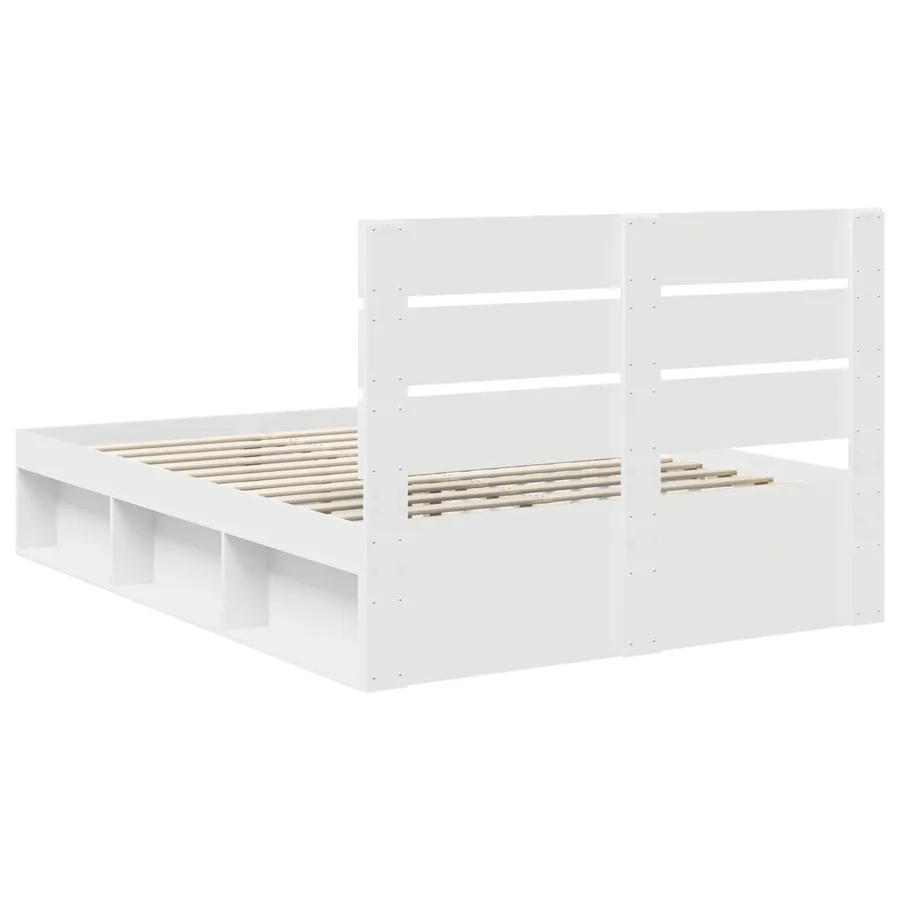 Cadre de lit Blanc 140 x 200 cm Bois de pin massif - 9