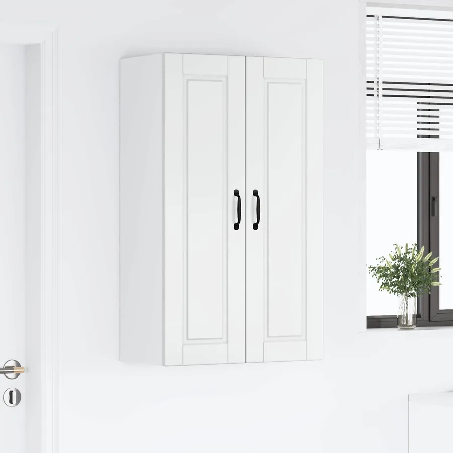 Meuble mural PORTO Blanc brillant 60 x 31 x 100 cm - 4
