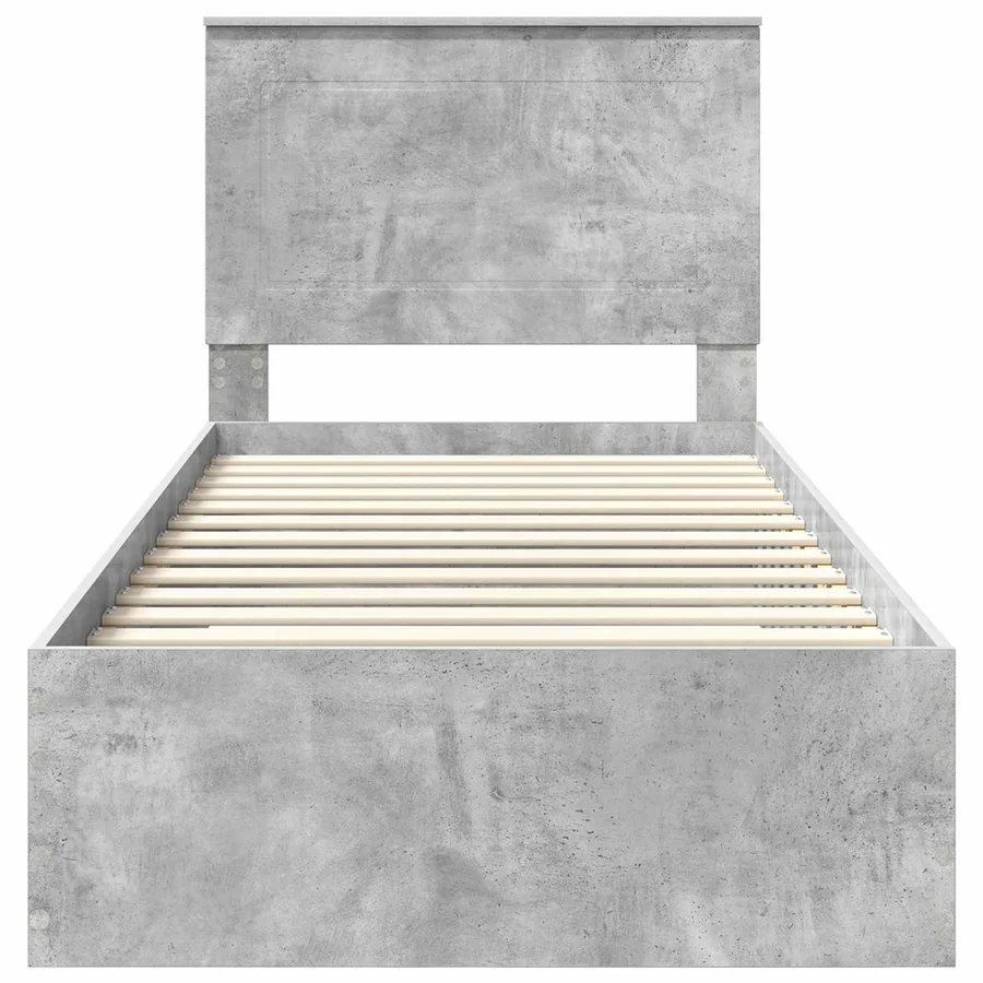 Cadre de lit Gris béton 90 x 200 cm Bois d'ingénierie - 7