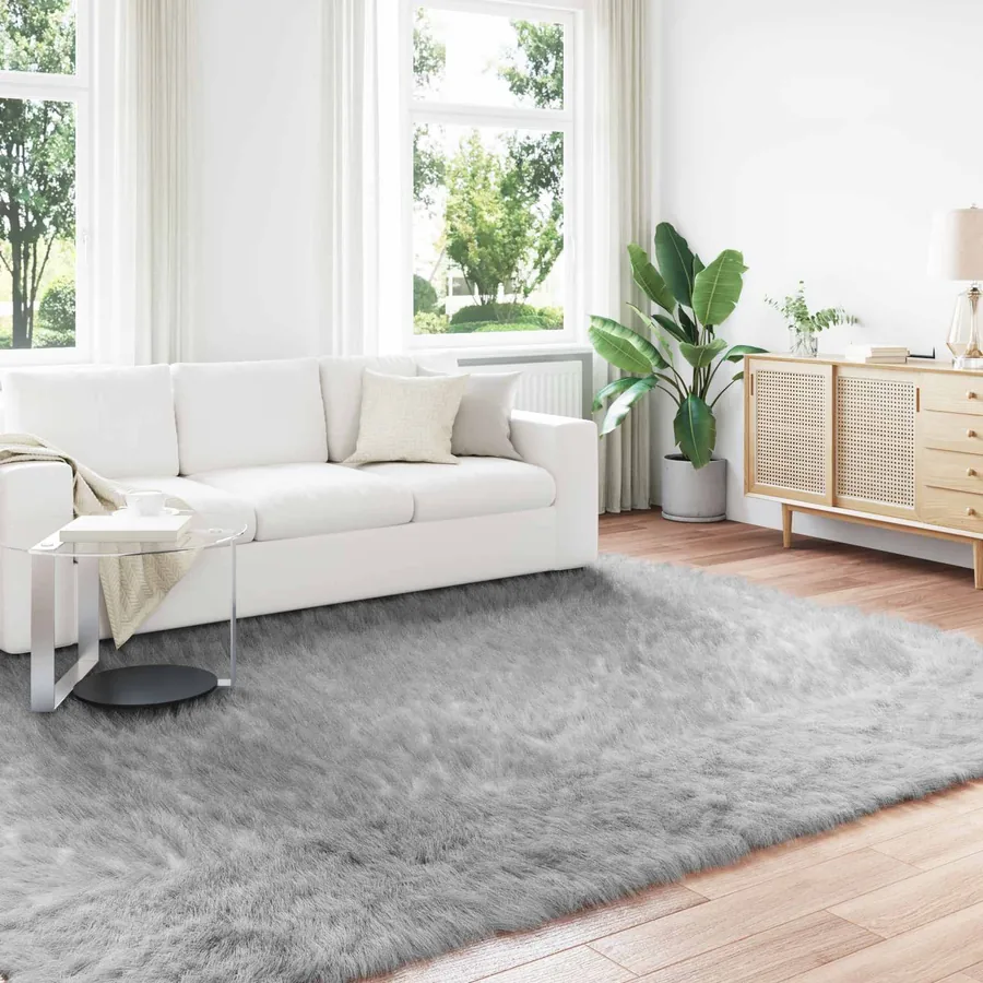 Tapis en fausse TAFALLA Gris 200 x 280 cm Polyester