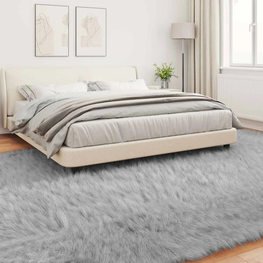 Tapis en fausse TAFALLA Gris 200 x 280 cm Polyester - 4