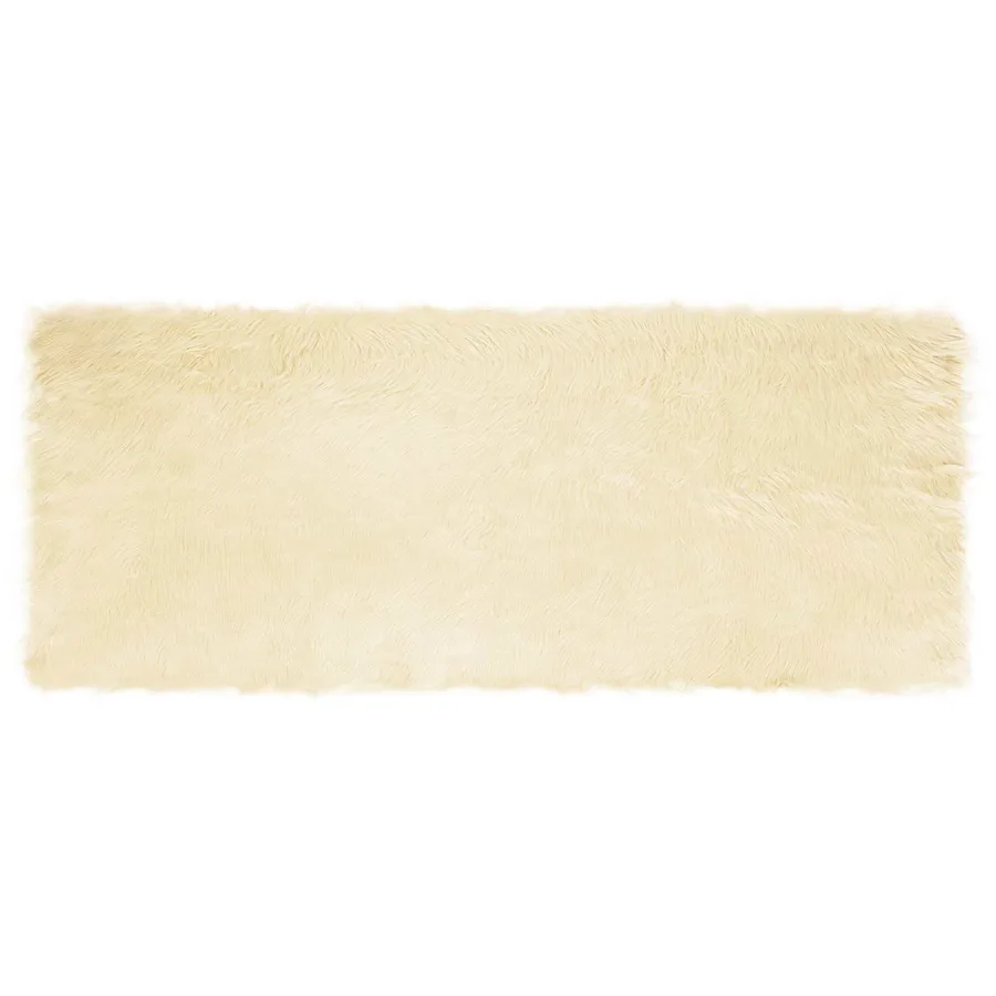 Tapis en fausse TAFALLA Crème 80 x 200 cm Polyester - 2