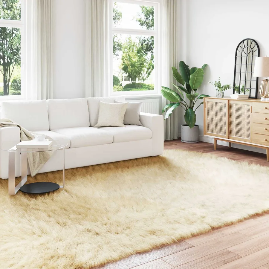 Tapis en fausse TAFALLA Crème 240 x 340 cm Polyester
